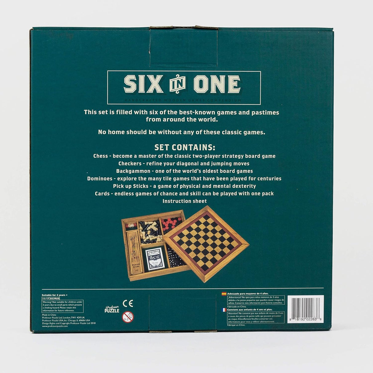 Wooden Games-Six in One Games Compendium
