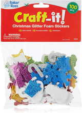 Christmas Glitter Stickers (Pack of 100)