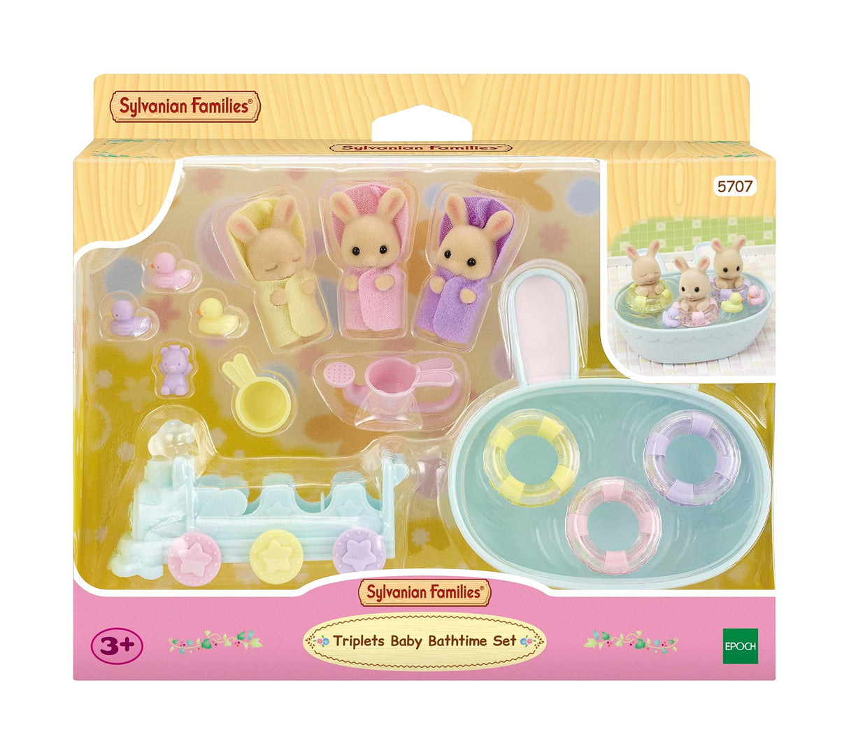 Sylvanian Families Triplets Baby Bathtime Set