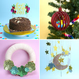 Dovecraft Glitter Card A4 Double Sided Sheets - Gold (6 Pack)