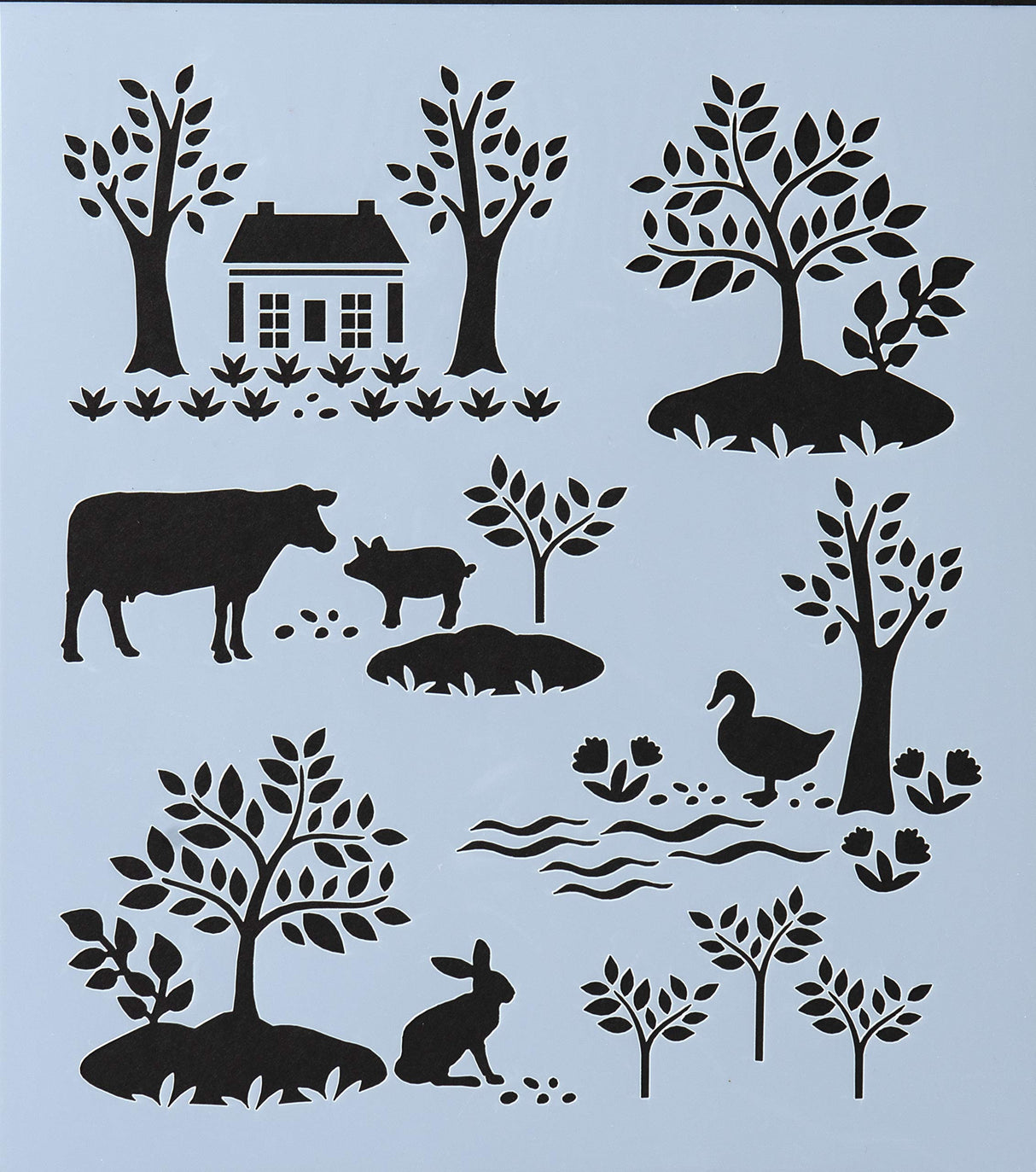 FolkArt Stencil 8.5x9.5 - Modern Toile