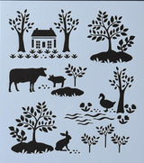 FolkArt Stencil 8.5x9.5 - Modern Toile
