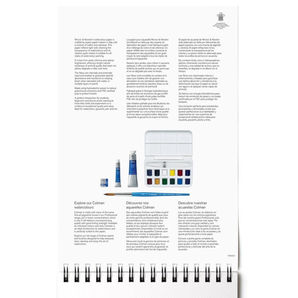 Winsor & Newton Watercolour Pad (Spiral) Cold Press - A4