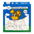 Create Kids Kids Colouring Canvas with a puppy design on a blue background