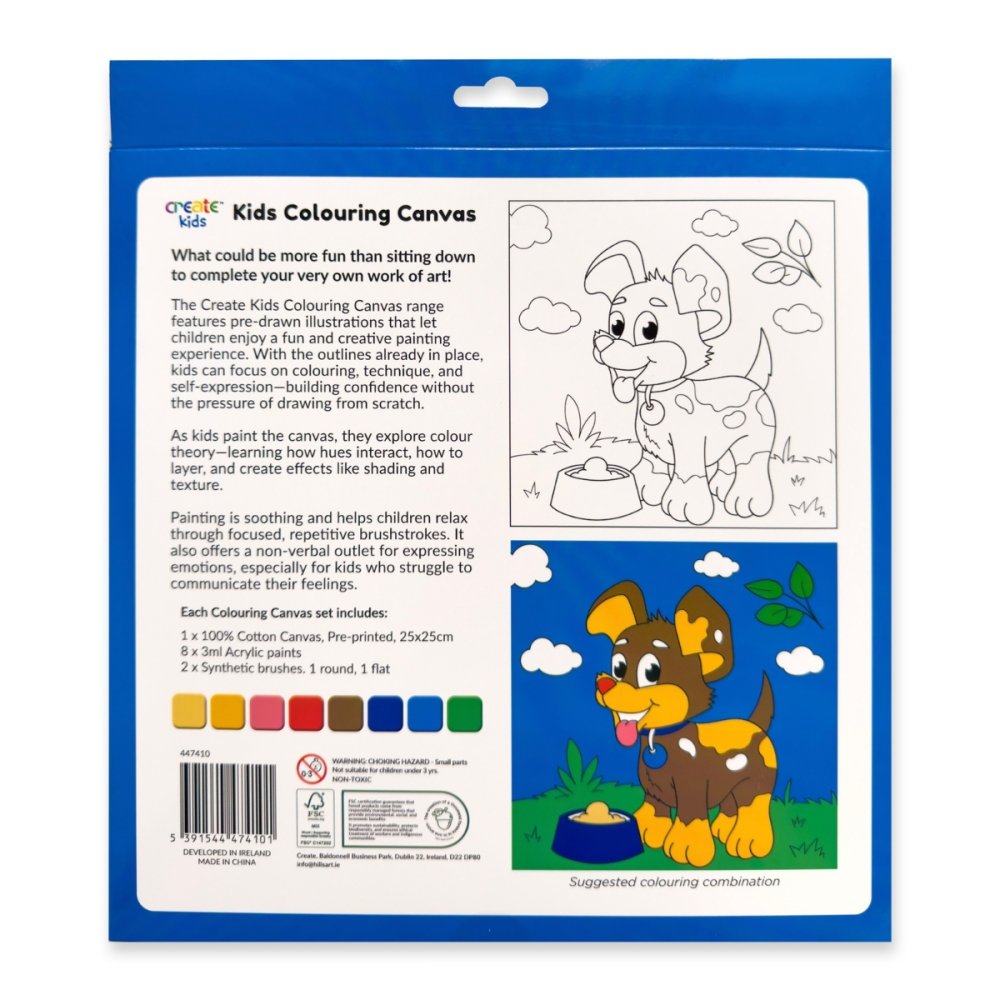 Create Kids Colouring Canvas - Puppy Fun