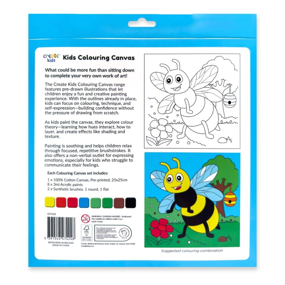 Create Kids Colouring Canvas - Busy Bee