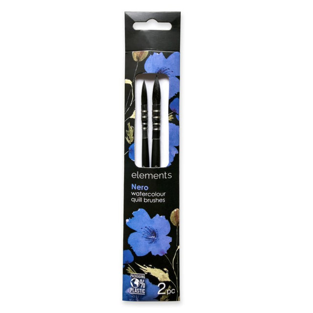 Elements Nero Watercolour Quill Brush (Pack of 2)
