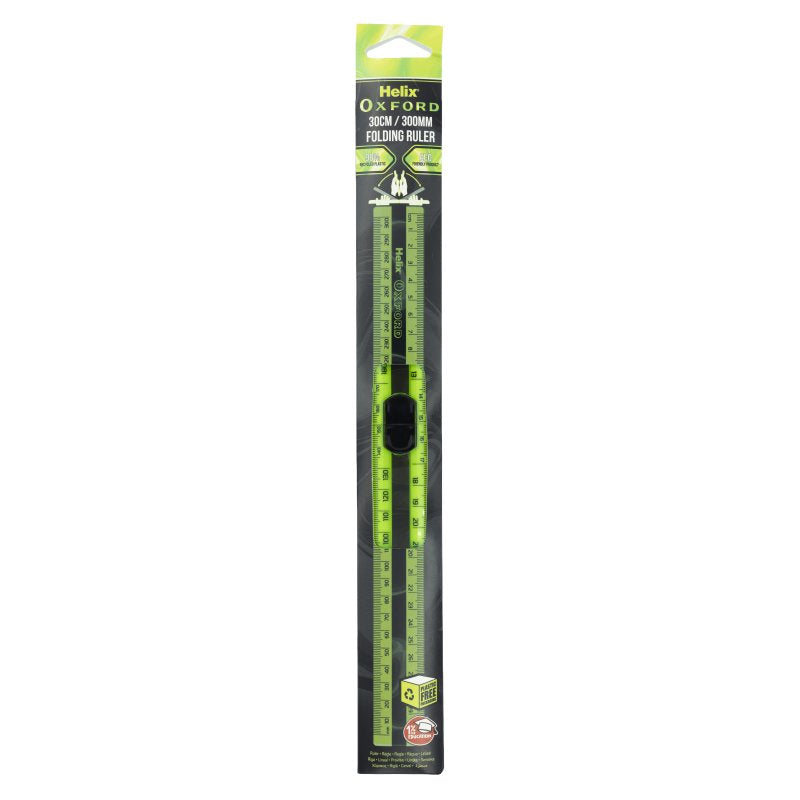 Helix Oxford Folding Ruler 30cm - Marble Green