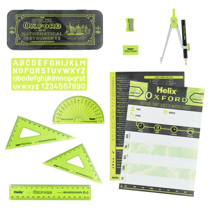Helix Oxford Maths Set in Tin - Marble Green