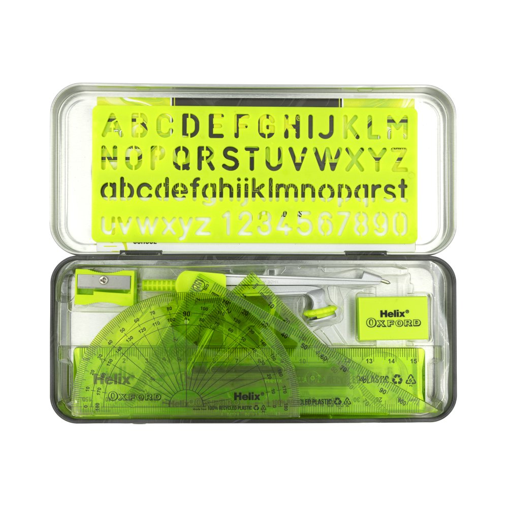 Helix Oxford Maths Set in Tin - Marble Green