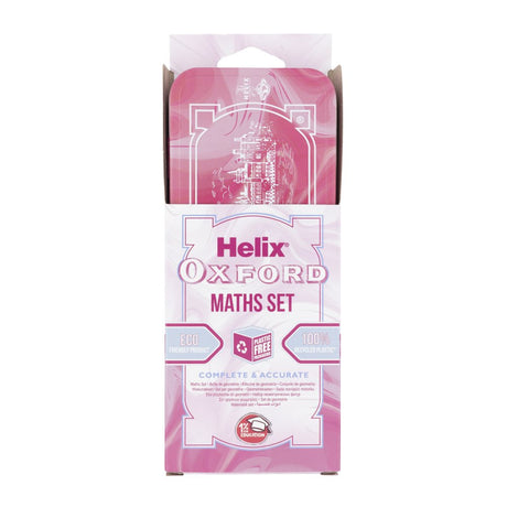 Helix Oxford Maths Set in Tin - Marble Pink
