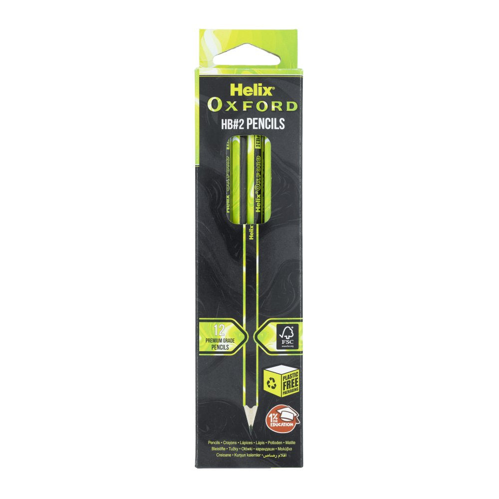 Helix Oxford HB#2 Pencils - Marble Green (12 Pack)