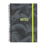 Helix Oxford Spiral Notebook A5 -  Marble Black/Green