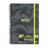 Helix Oxford Spiral Notebook A5 -  Marble Black/Green