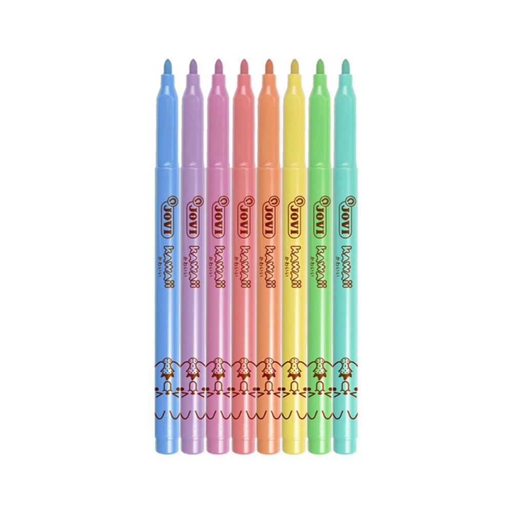 Jovi Kawaii Felt Pens - Pastel Colours (8 Pack)