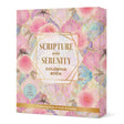 Floral-themed 'Scripture and Serenity Coloring Book' packaging on a white background
