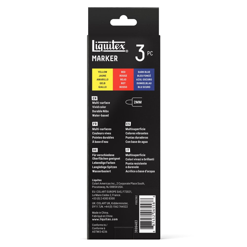 Liquitex Marker Set - Primary (3 x 2mm)