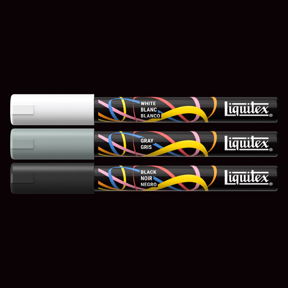 Liquitex Marker Set - Monochrome (3 x 2mm)
