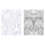 Two coloring pages with abstract patterns on a white background