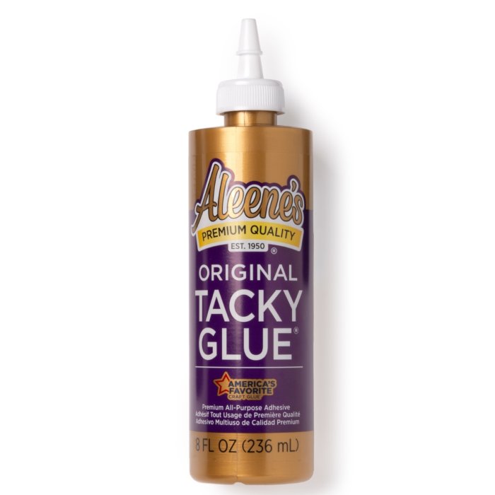 Bottle of Aleene's Original Tacky Glue on a white background