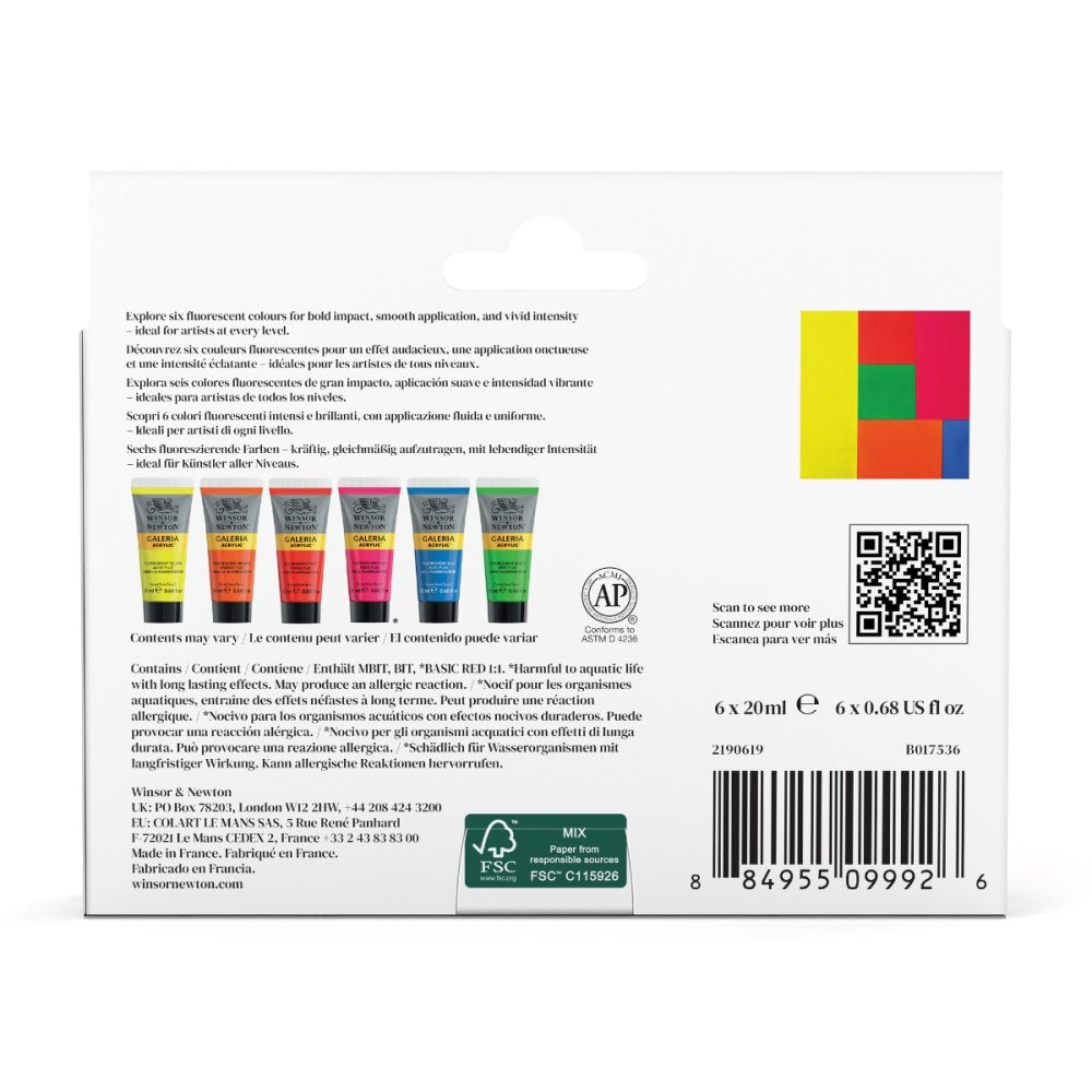 Galeria Acrylic Fluorescents Colours Set (6x20ml)