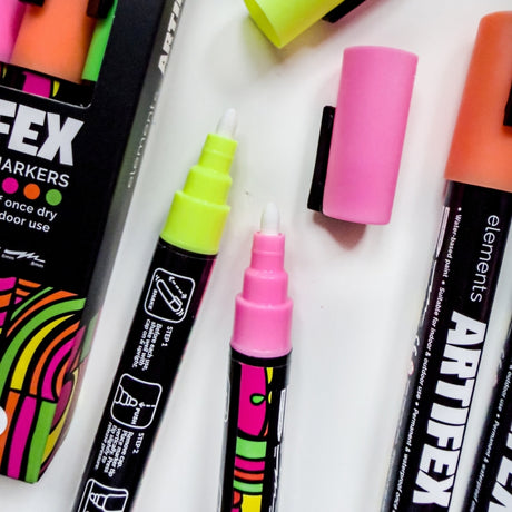 Elements Artifex Acrylic Paint Markers - Fluorescent (4 x 5-6mm)