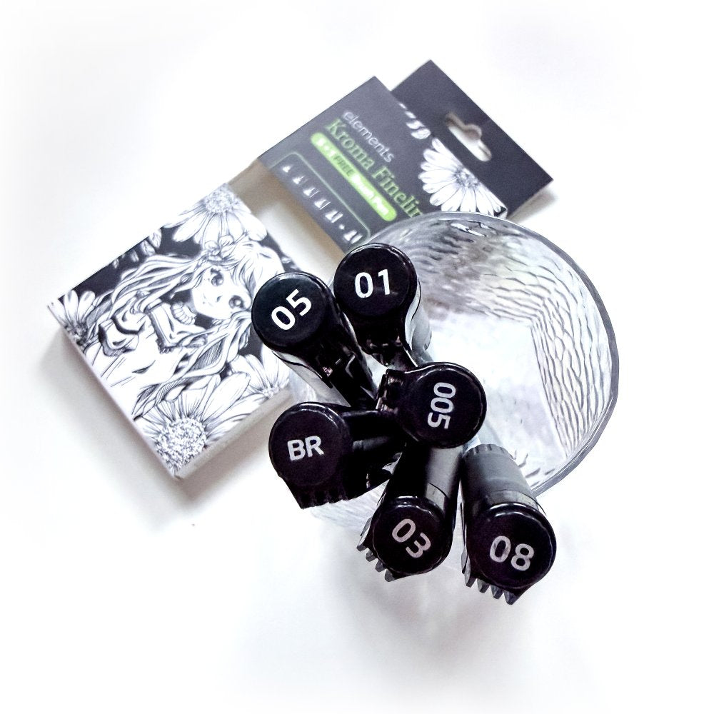 Elements Kroma Fineliners Brush Pens (5 plus 1 Free)