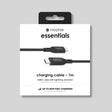 Mophie Essentials USB-C charging cable 1m in its original white and black retail packaging, featuring a Lightning connector and USB-C connector illustration.