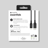mophie Essential USB-C to Lightning Cable 1m - Black