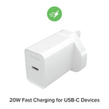 Mophie Essentials ACC Power Adapter USB-C 20W PD - White UK