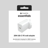 Mophie Essentials ACC Power Adapter USB-C 20W PD - White UK