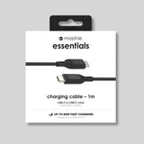 Mophie Essentials USB-C to USB-C 1m Charging Cable - Black