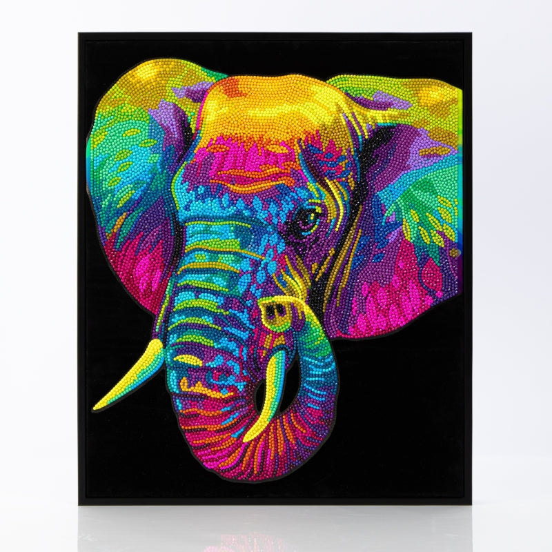 Diamond Dotz Flock Canvas 35x46cm Kit - Neon Elephant