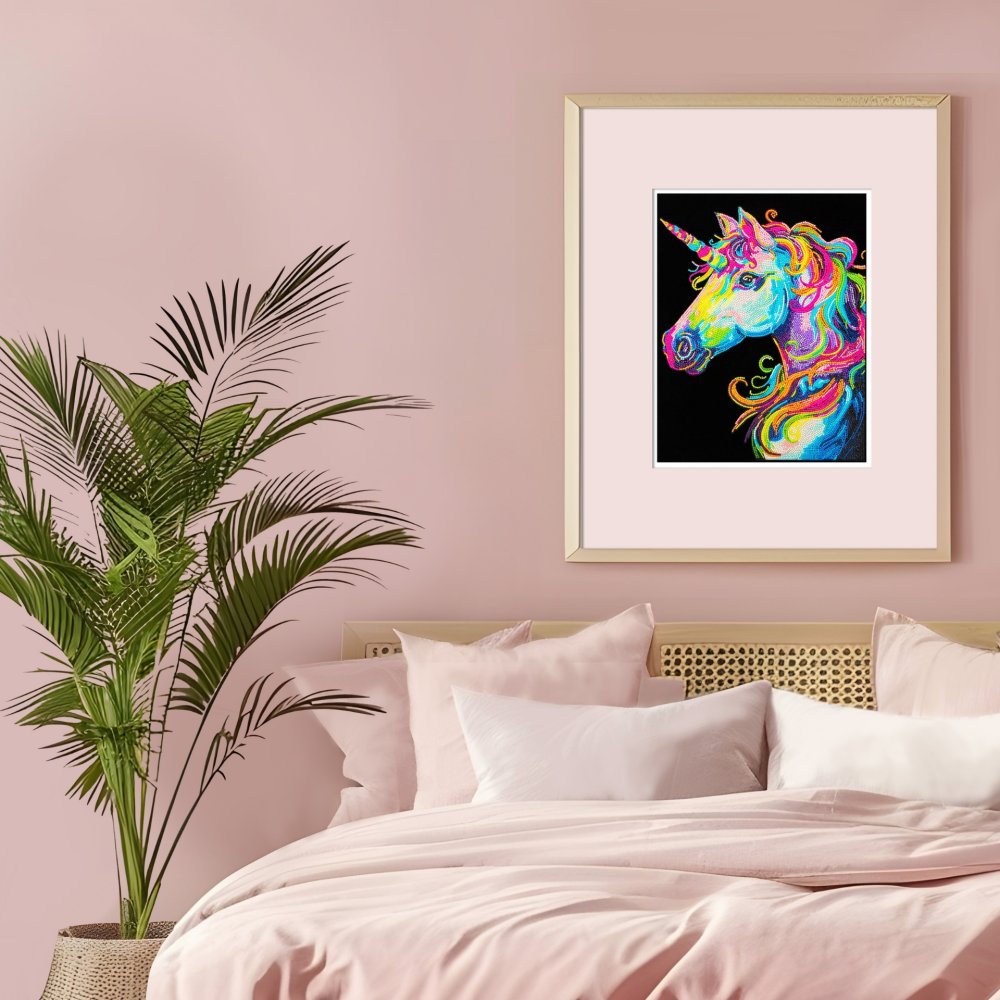 Diamond Dotz Flock Canvas 35x46cm Kit - Neon Unicorn