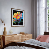 Diamond Dotz Flock Canvas 35x46cm Kit - Neon Gerbera