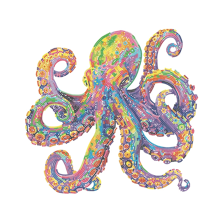Diamond Dotz Flock Canvas 35x46cm Kit - Neon Octopus