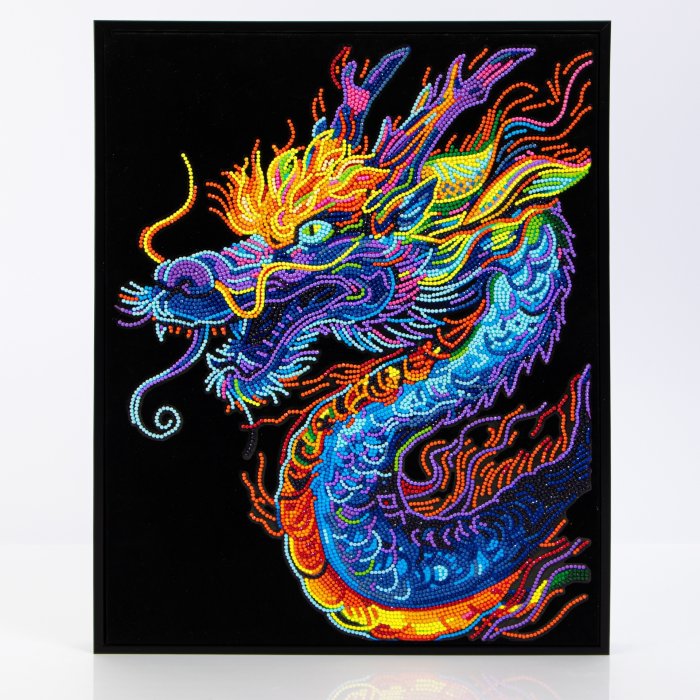 Diamond Dotz Flock Canvas 35x46cm Kit - Neon Dragon