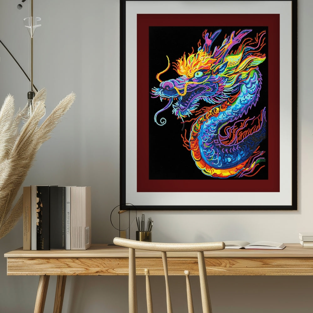 Diamond Dotz Flock Canvas 35x46cm Kit - Neon Dragon