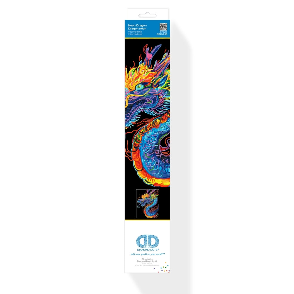 Diamond Dotz Flock Canvas 35x46cm Kit - Neon Dragon