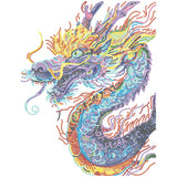 Diamond Dotz Flock Canvas 35x46cm Kit - Neon Dragon