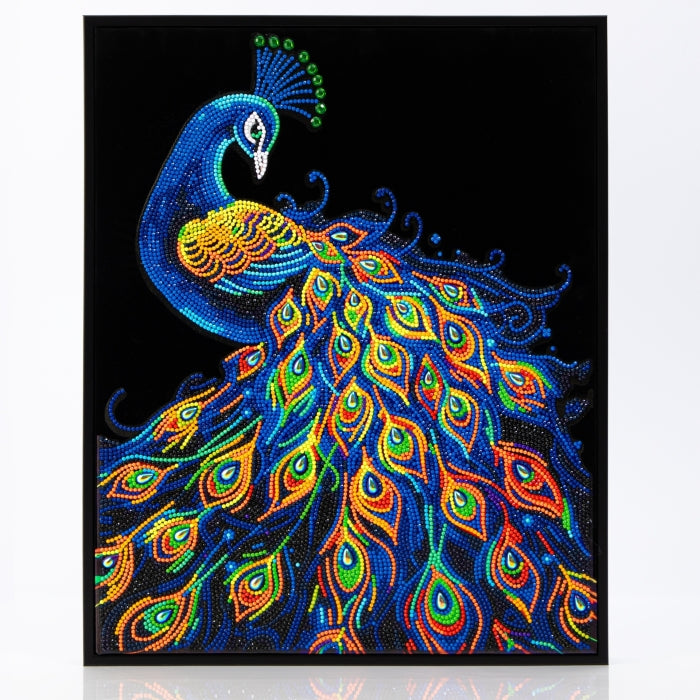 Diamond Dotz Flock Canvas 35x46cm Kit - Neon Peacock