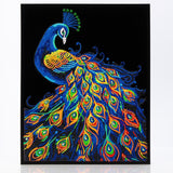 Diamond Dotz Flock Canvas 35x46cm Kit - Neon Peacock