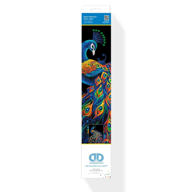 Diamond Dotz Flock Canvas 35x46cm Kit - Neon Peacock