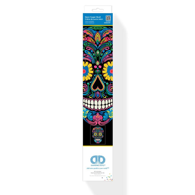 Diamond Dotz Flock Canvas 35x46cm - Neon Sugar Skull
