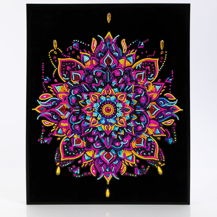 Diamond Dotz Flock Canvas 35x46cm Kit - Neon Mandala