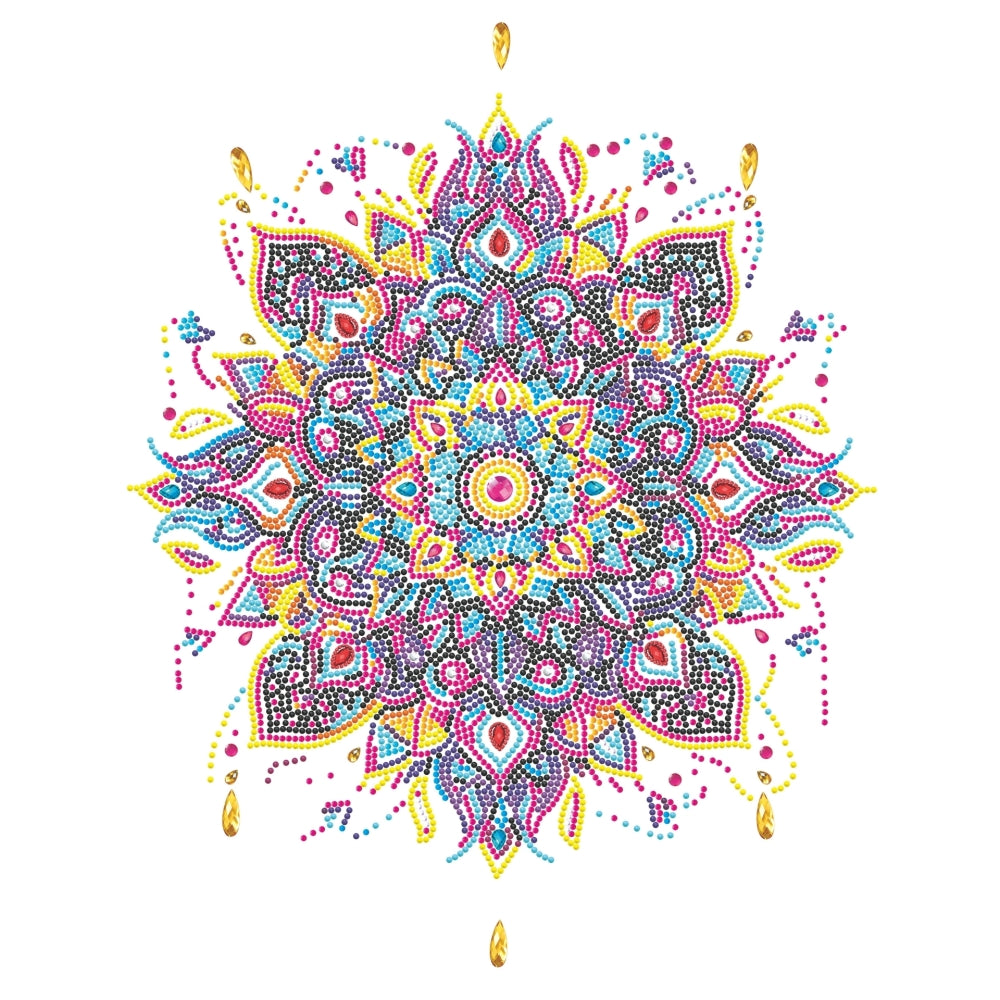 Diamond Dotz Flock Canvas 35x46cm Kit - Neon Mandala