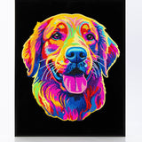 Diamond Dotz Flock Canvas 35x46cm Kit - Neon Golden Retriever