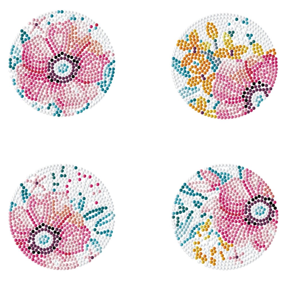Diamond Dotz Coaster 10x10cm Kit - Modern Florals (4 Pack)