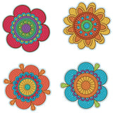 Diamond Dotz Coaster 10x10cm Kit - Hippy Brights (4 Pack)