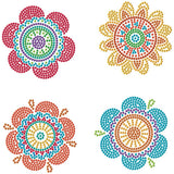 Diamond Dotz Coaster 10x10cm Kit - Hippy Brights (4 Pack)